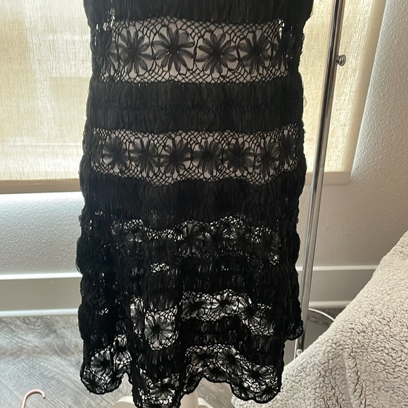 Diane Von Furstenberg NWT Crochet Flower Unique Sheer Dress with 2 Free Slips - Picture 5 of 17